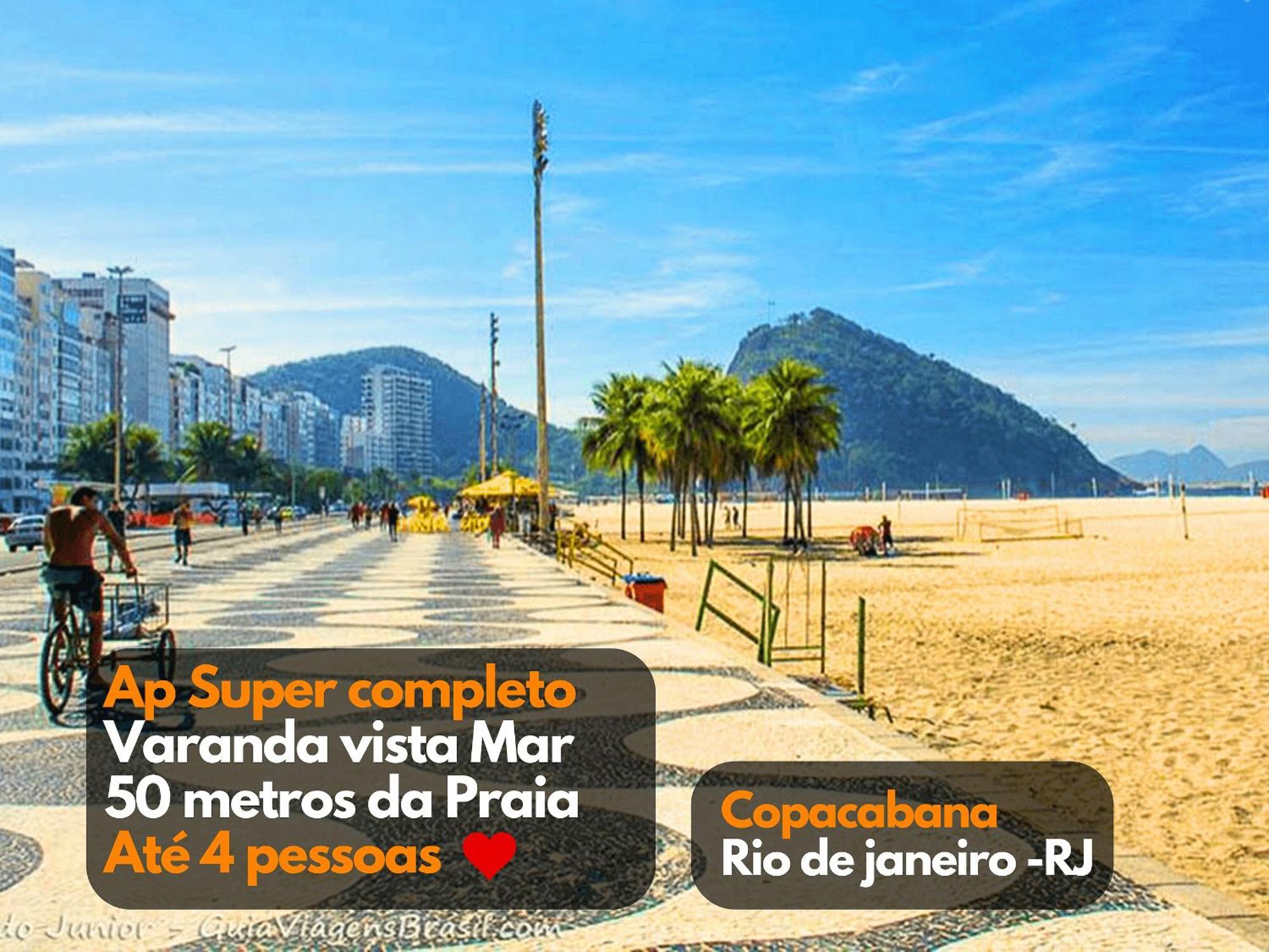 Apartamento Super Completo Quadra Da Praia Vista Mar Varanda Copacabana Rio de Janeiro